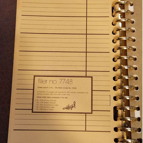 Vintage Emerson Leather Hazel Planner Binder with Blank Pages, 1985 Brown - Picture 8 of 12